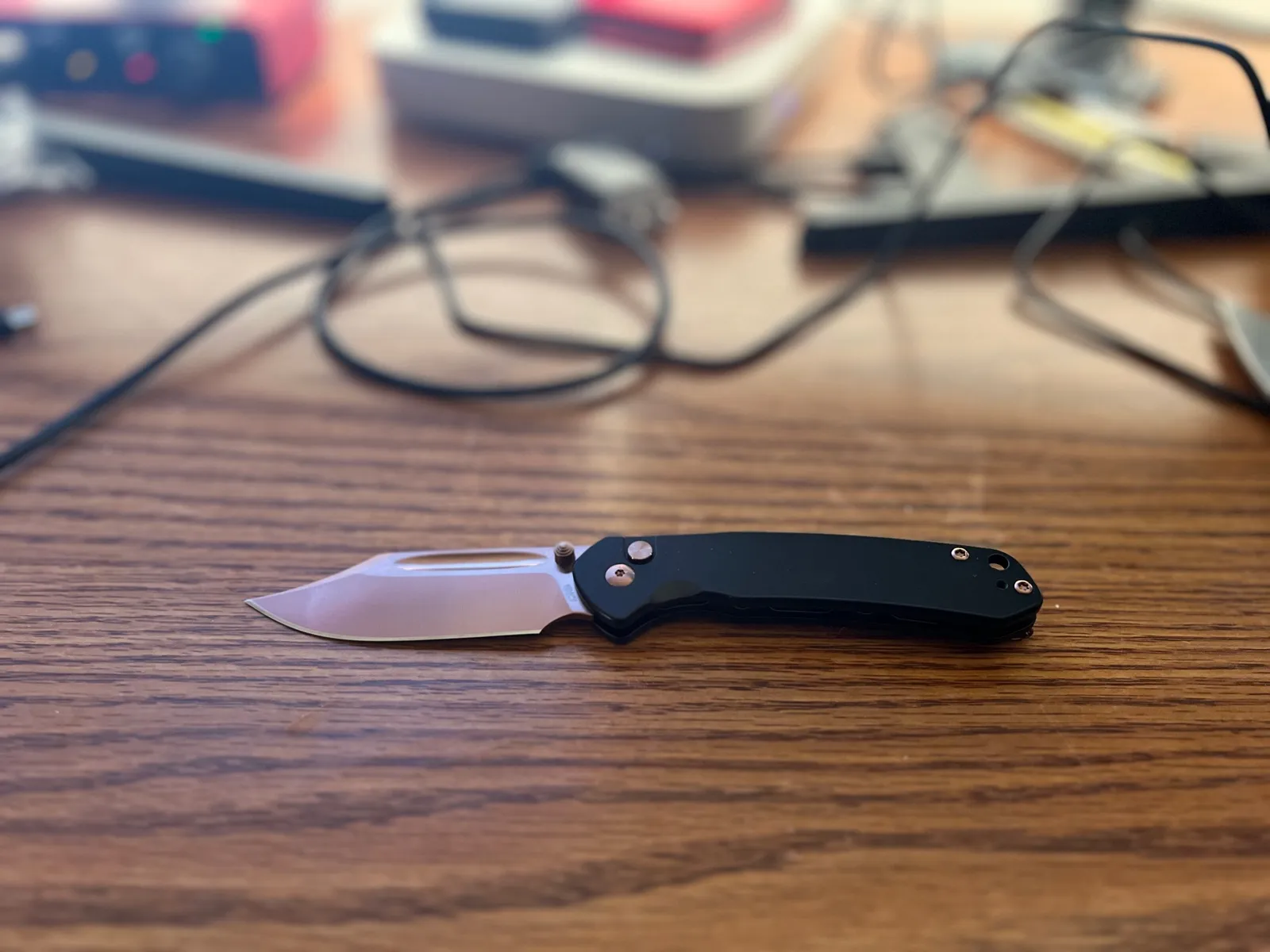 CJRB Bronze Bowie Pyrite with brown scales blade out